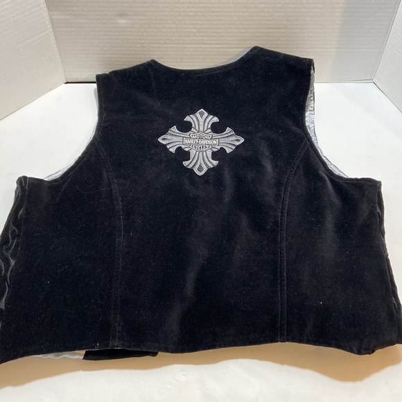 VINTAGE ~ HARLEY-DAVIDSON | Black Women’s Vest. Size Medium - Picture 5 of 6